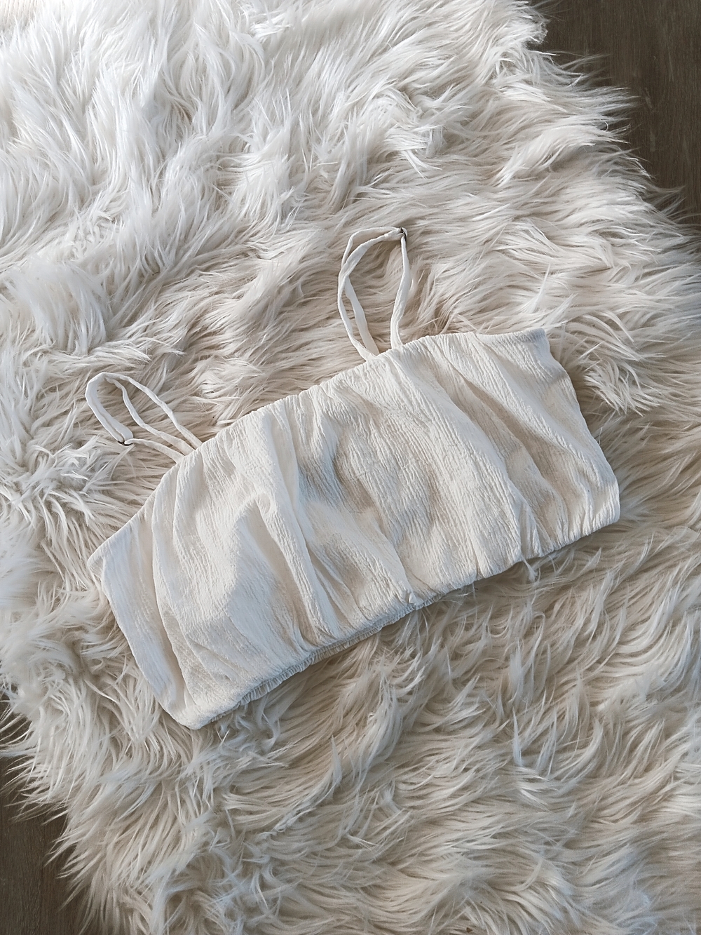 Wild Fable White Cotton Spaghetti Strap Bralette Crop Top